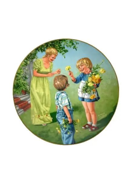 1976 Limited Edition "Flowers For Mother" Plate Leslie Demille #406/7500