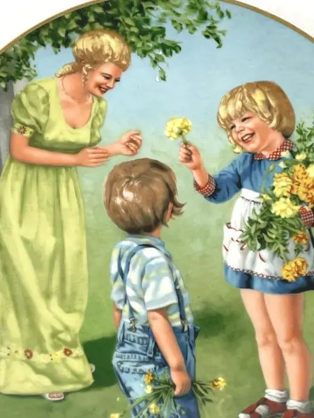 1976 Limited Edition "Flowers For Mother" Plate Leslie Demille #406/7500