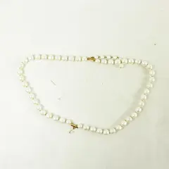 Vintage Trifari Gold-Tone Faux Pearl Necklace 13.5" 