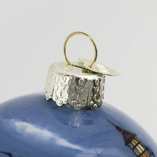 Old World Christmas Reverse Painted Glass Ball Ornament Yaquina Head Lighthouse 