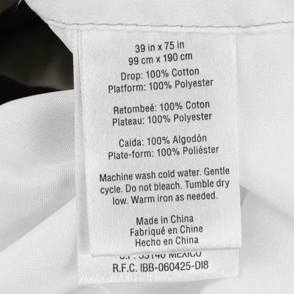 Levinsohn Textile Solid Beige Color Bed Skirt 39" x 75" Cotton/Polyester