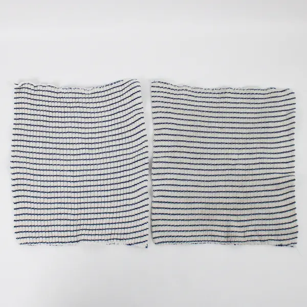 Lot Of 3 Unbranded Matching Striped (2 Blue, 1 Green) On White Woven Washcloth