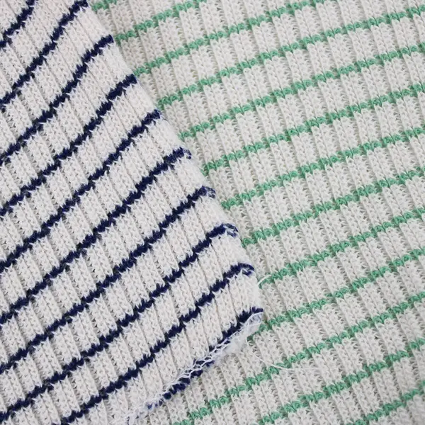 Lot Of 3 Unbranded Matching Striped (2 Blue, 1 Green) On White Woven Washcloth