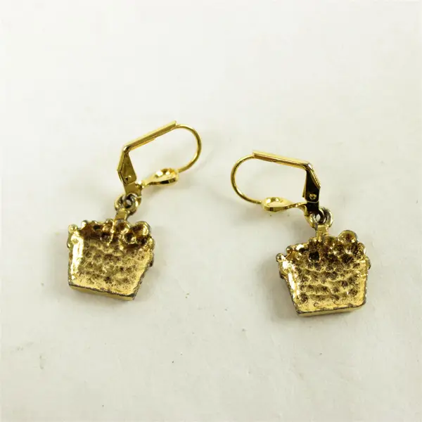 Longaberger Set of 3 9" Gold-Tone Basket Necklace & Pierced Earrings