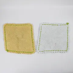 Lot Of 2 Unbranded Matching White/Cream Square Knit Hand Towel 10" x 10.5"