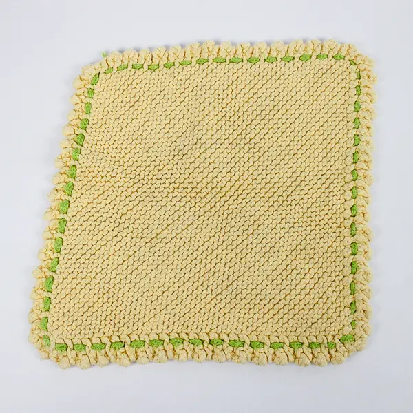 Lot Of 2 Unbranded Matching White/Cream Square Knit Hand Towel 10" x 10.5"