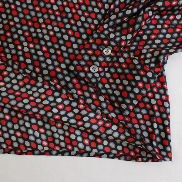 Vintage Pendleton Women's 10 100% Silk Geometric Drape Neck Long Sleeve Blouse