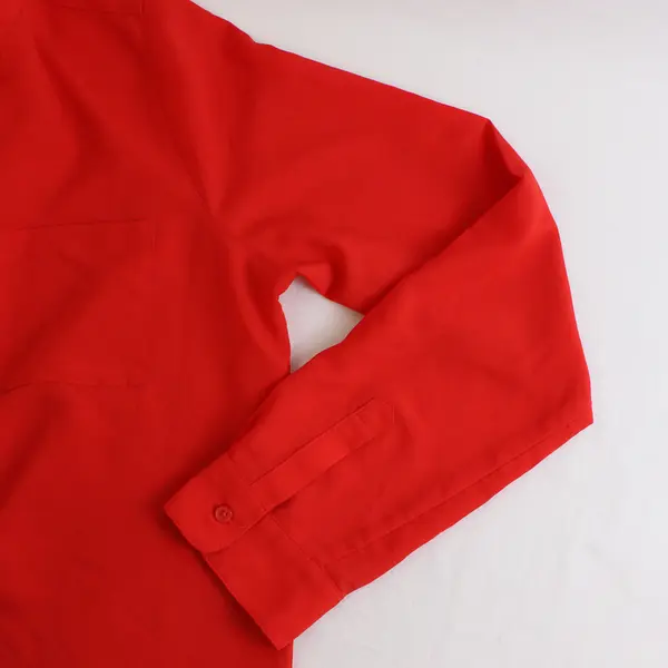 Old Navy Women's M Red Chiffon Long Sleeve 3/4 Button Tunic Blouse