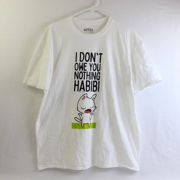 Words N Cups Men's XL White 100% Cotton Graphic T-Shirt