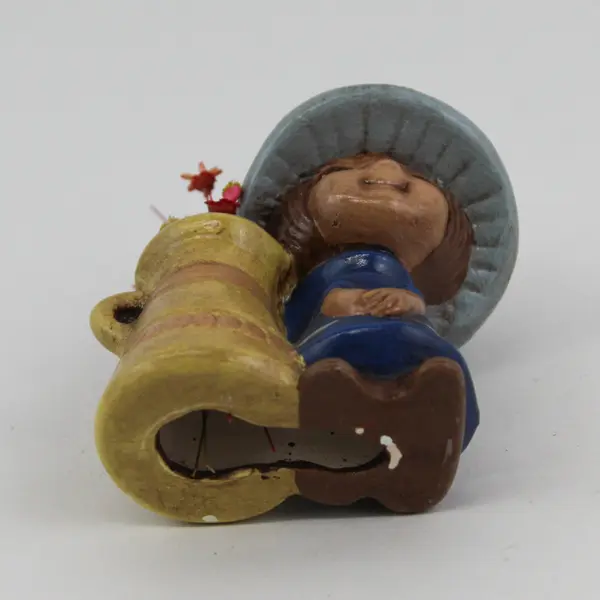 Vintage Victorian Girl With a Pitcher Of Flowers Ceramic Figurine 