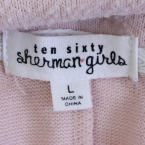 Ten Sixty Sherman Girls Juniors L Pink Turtleneck Lace Trim Long Sleeve Sweater