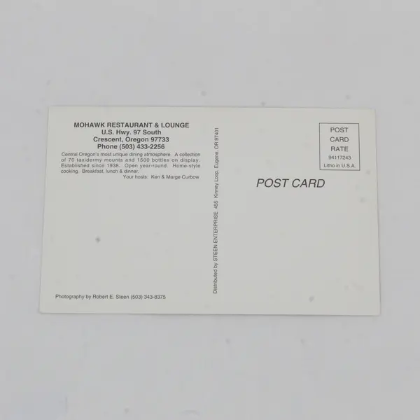 Vintage Mohawk Restaurant And Lounge Crescent Oregon Postcard Highway 97