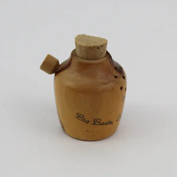 Big Basin California Souvenir Myrtlewood Salt & Pepper Shakers Moonshine Jugs