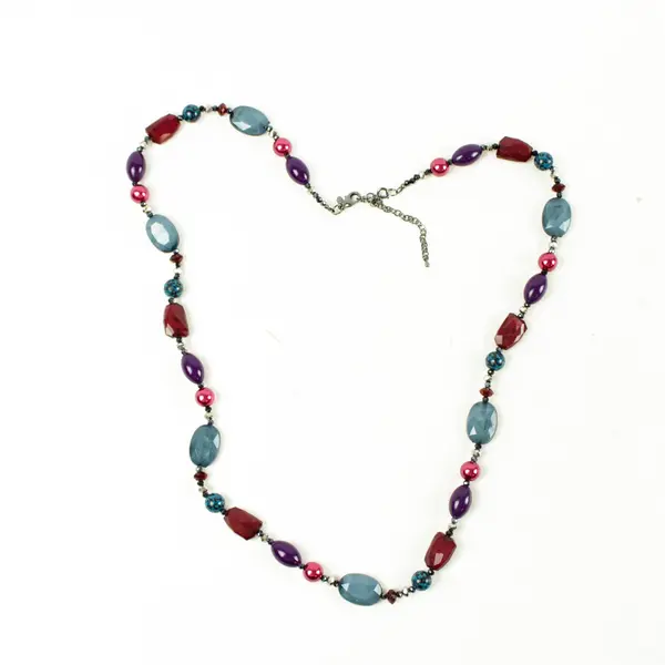 16" Metallic Beaded Necklace Lightweight Fashion