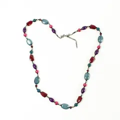16" Metallic Beaded Necklace Lightweight Fashion