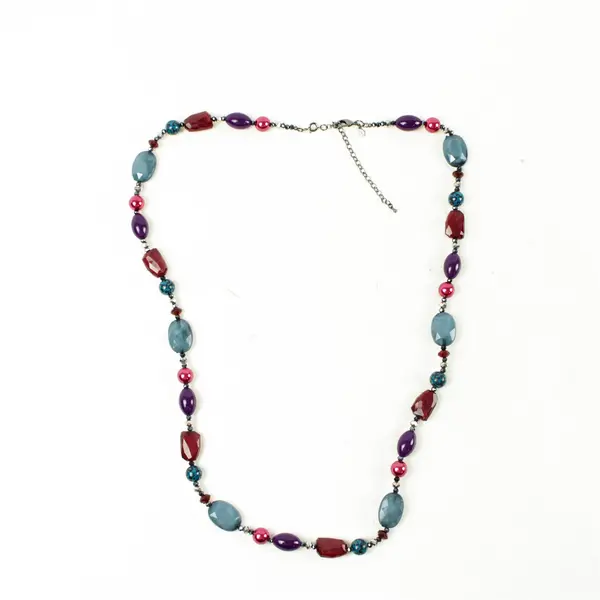 16" Metallic Beaded Necklace Lightweight Fashion