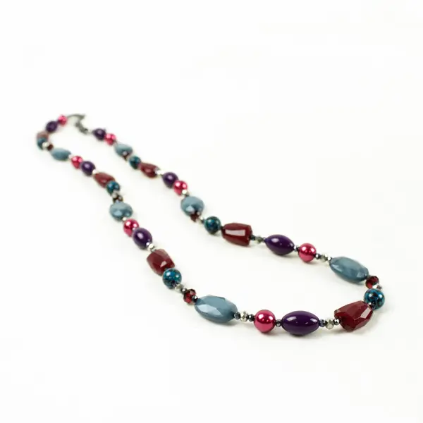 16" Metallic Beaded Necklace Lightweight Fashion
