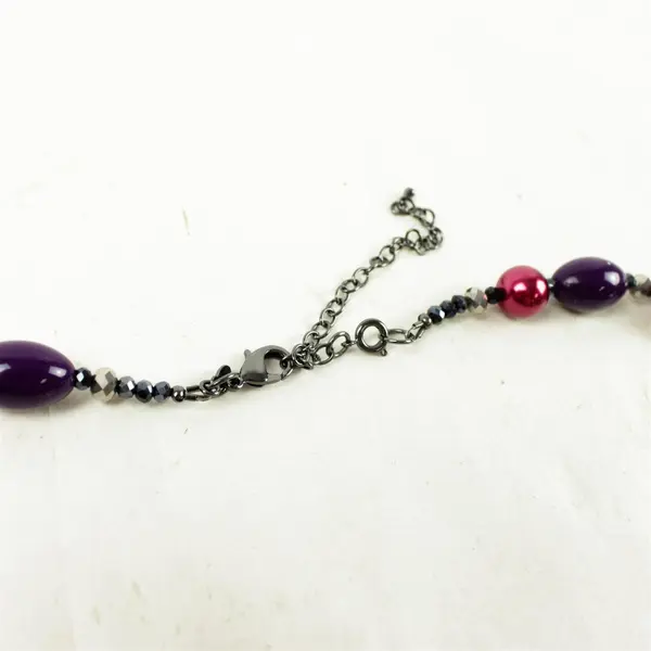 16" Metallic Beaded Necklace Lightweight Fashion