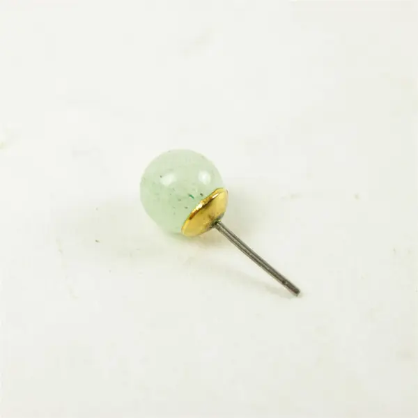 Vintage Napier Jadeite Gold-Tone Round Pierced Earrings