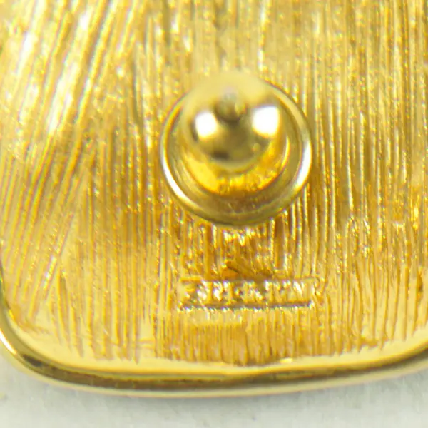 Monet Vintage Black Enamel Gold-Tone Accent Earrings 1"