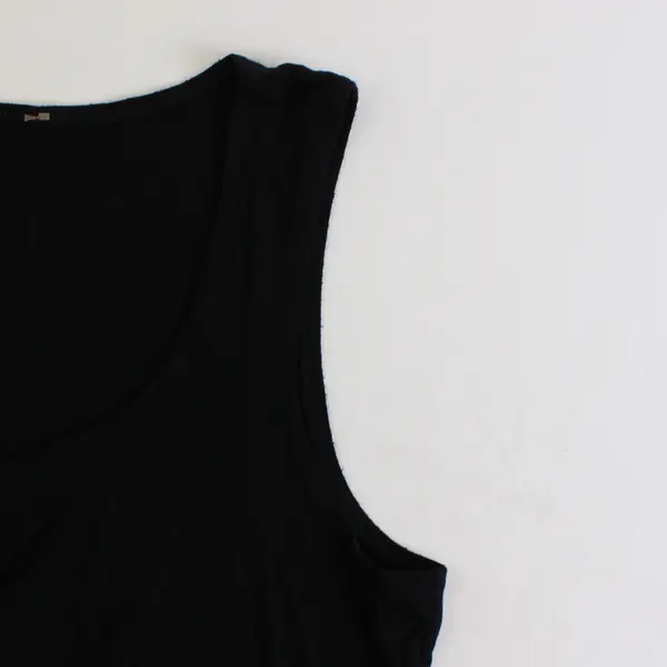 Tahari Women's L Black Tie Drape Neck Stretch Tank Top