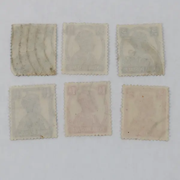 Lot Of 6 India King George VI 0.5/1/1.5/2As 3ps 9ps Stamps Used Canceled