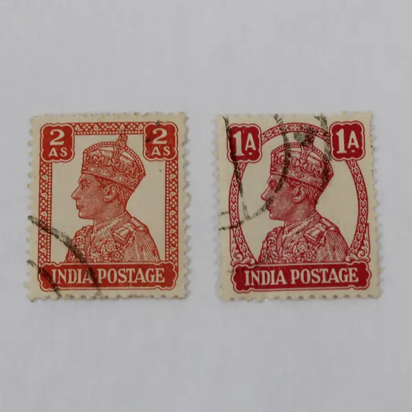 Lot Of 6 India King George VI 0.5/1/1.5/2As 3ps 9ps Stamps Used Canceled