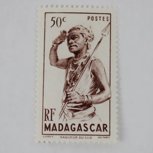 Lot Of 4 French Madagascar Man With Spear 10/30/40/50c Stamps MNH
