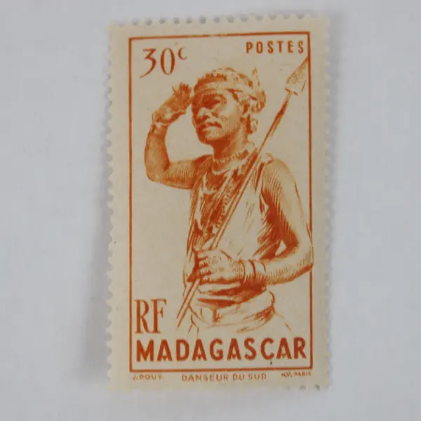 Lot Of 4 French Madagascar Man With Spear 10/30/40/50c Stamps MNH