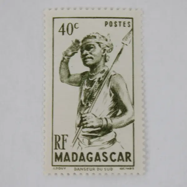 Lot Of 4 French Madagascar Man With Spear 10/30/40/50c Stamps MNH
