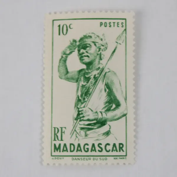 Lot Of 4 French Madagascar Man With Spear 10/30/40/50c Stamps MNH