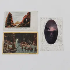 Lot Of 3 VTG Oregon Coast Postcards Heceta Head Sea Lion Caves Pacific Sunset