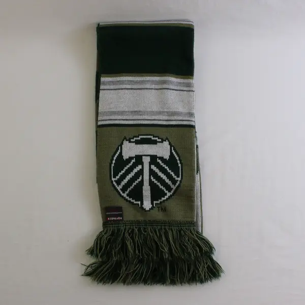 Ruffneck Green and White Portland Timbers Crater Lake Knit Scarf 60"