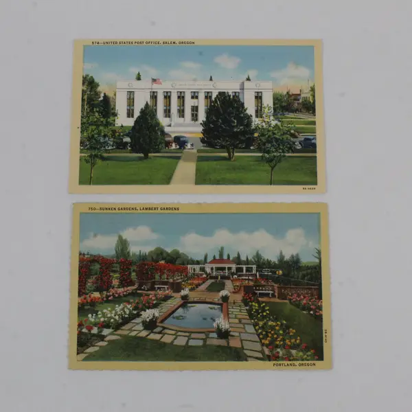 Lot Of 3 Oregon Color Postcards Salem Post Office Lambert Gardens Cabbage Rock 