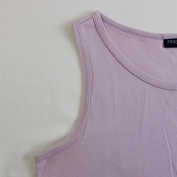 Preview International Women's M Lavender 100% Cotton Wide Strap Tank Top