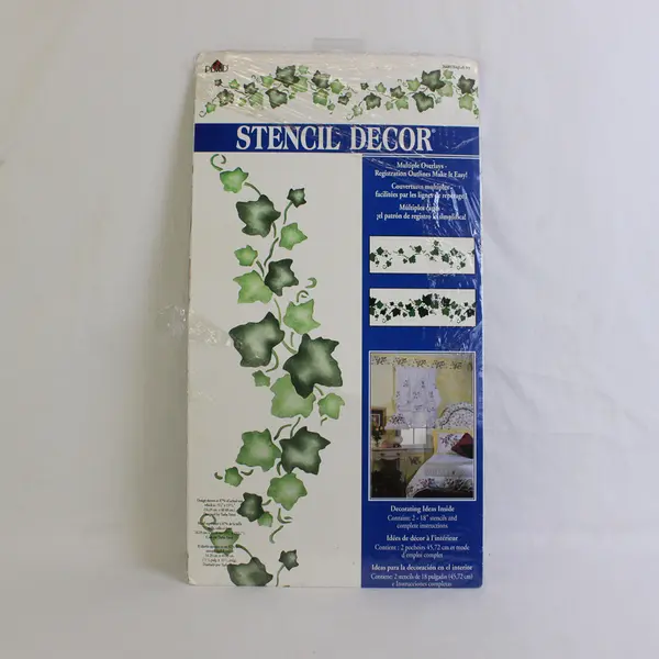 Lot Of 3 English Ivy Patterned Plaid Stencil Decor & 2 Imperial Instant Stencils