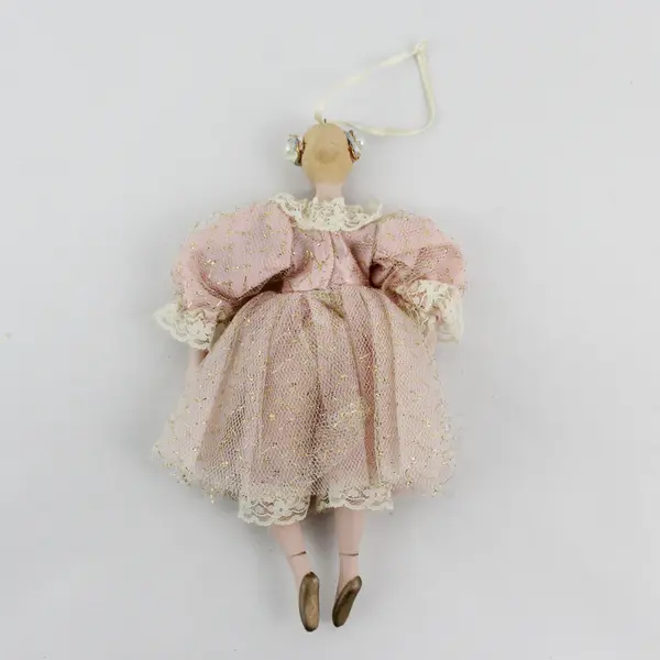 Vintage Small Porcelain Ballerina Doll Ornament 8"
