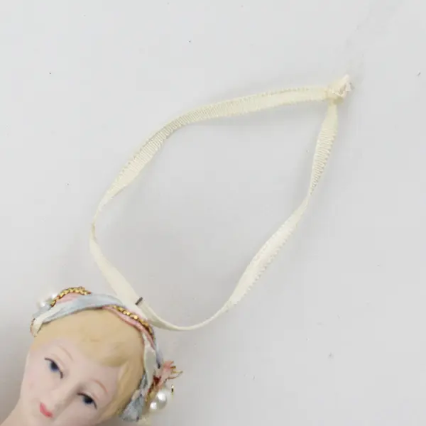 Vintage Small Porcelain Ballerina Doll Ornament 8"