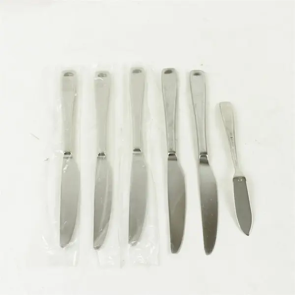 Lot of 6 Oneida Moda Stainless Steel Dinner Knives & Flat Handle Butter Knife