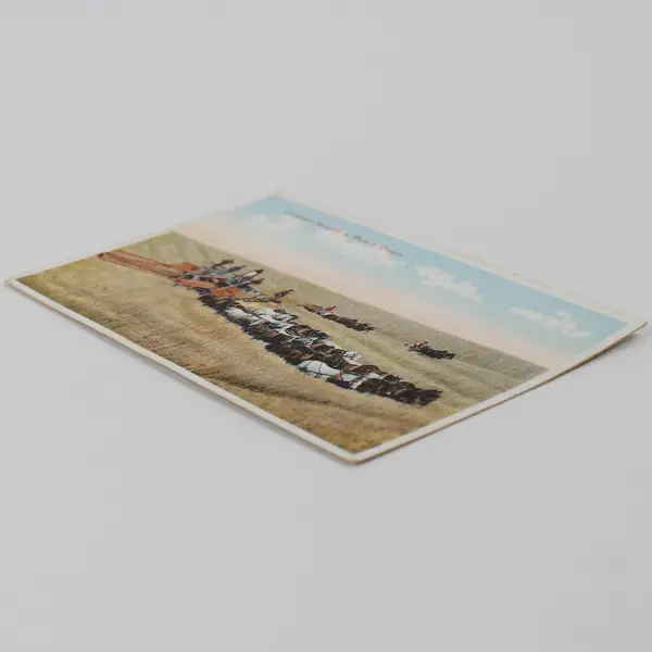 Vintage Combined Harvester At Work In Oregon Lithograph Postcard J.K. Gill Co