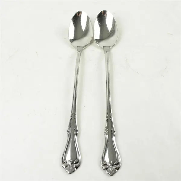 Lot of 2 Oneida Briarwood Stainless Iced Tea Spoons 7.5in
