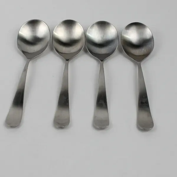 Lot of 4 Gourmet Settings Windermere Stainless Chowder Spoons Stainless Flatware