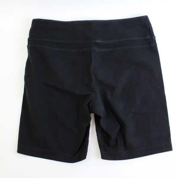 Rainbeau Women's S Black Cotton Stretch Compression Fitted Workout Shorts 6"