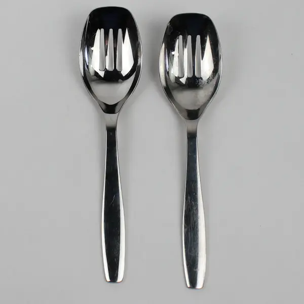 Lot of 2 Gourmet Settings Cruise Slotted Serving Spoons Stainless Flatware