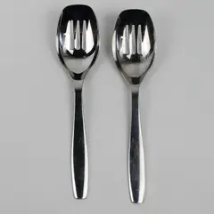 Lot of 2 Gourmet Settings Cruise Slotted Serving Spoons Stainless Flatware