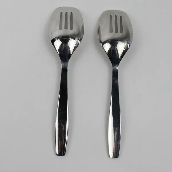 Lot of 2 Gourmet Settings Cruise Slotted Serving Spoons Stainless Flatware
