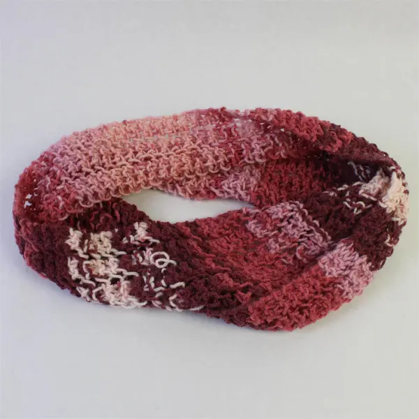 Lot of 2 Handmade Crochet Infinity Scarf Cowls - Teal and Purple Tones