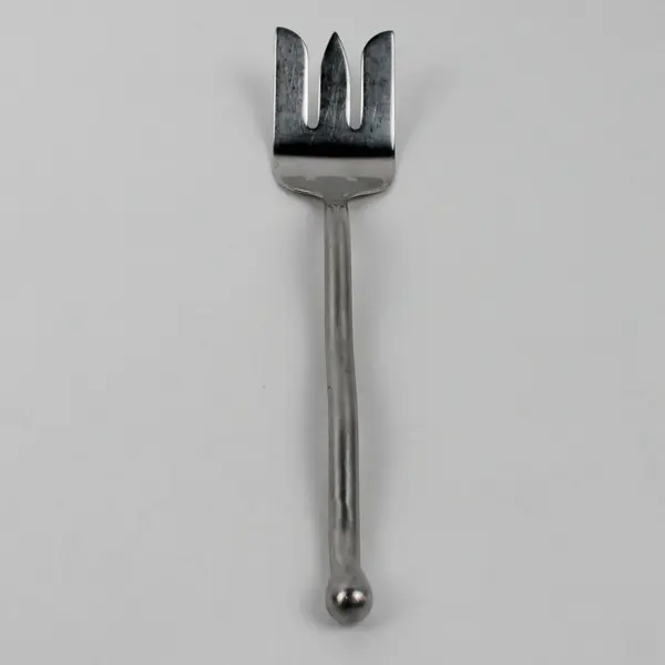 Gourmet Settings Exotique Platinum Meat Fork Stainless Wavy Silverware 10" Long