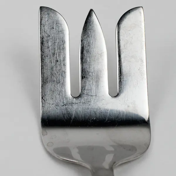 Gourmet Settings Exotique Platinum Meat Fork Stainless Wavy Silverware 10" Long