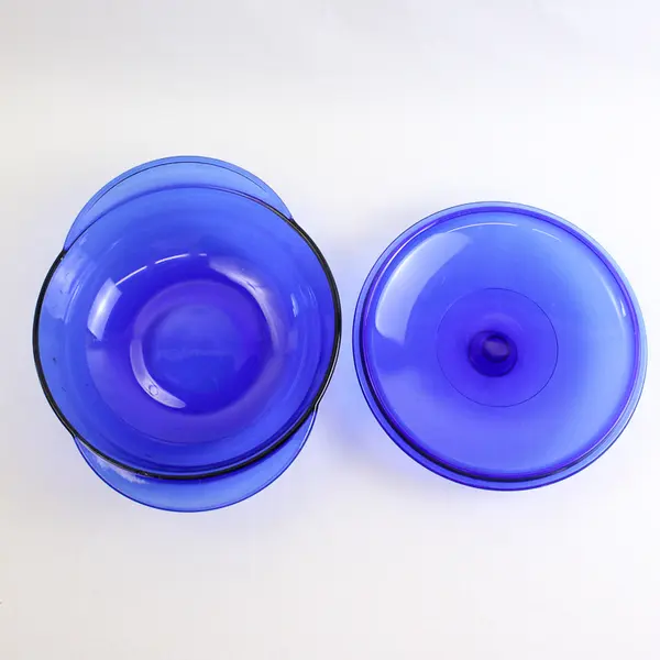 Vintage Anchor Hocking 2qt Glass Serving Casserole Bowl Cobalt Blue w/Lid 